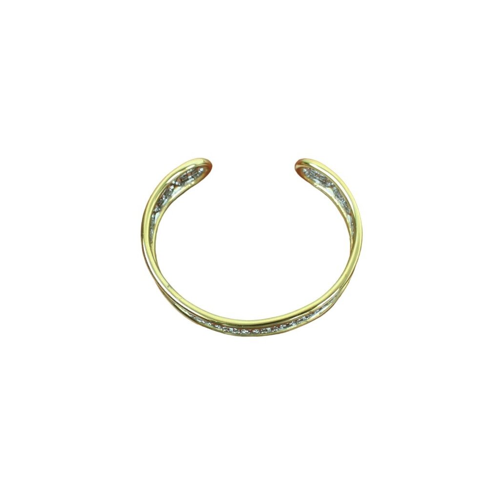 Rustic Cuff Gold Plated Brass and Silver Cross Cuff - Picture 4 of 5